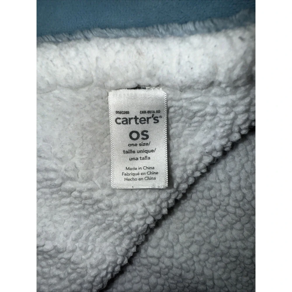 Carter's‎ Baby Blanket 30x40 Ears blue bear Sherpa Baby Blue